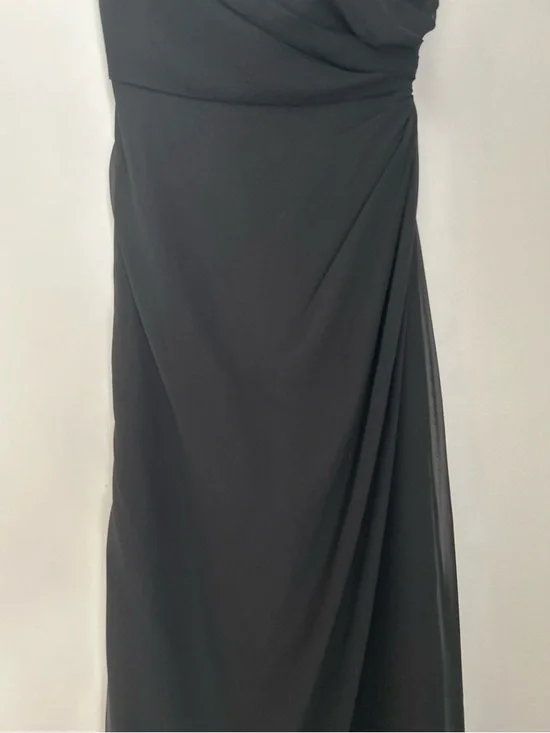 Azazie Black Sheath Strapless Chiffon Convertible Dress A6 - Picture 3 of 16